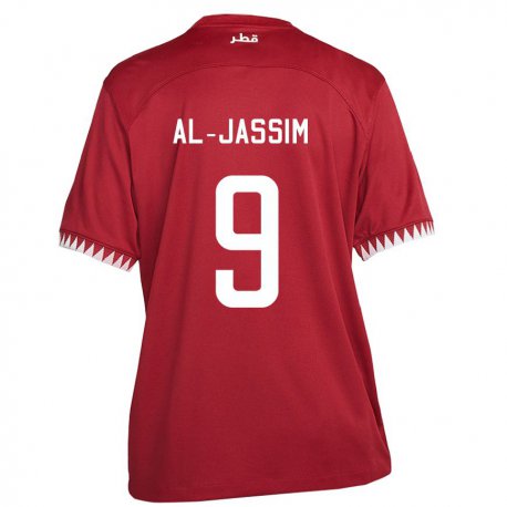 Kandiny Muži Katarské Kholoud Al Jassim #9 Maroon Dresy Hazai Csapatmez 22-24 Triĭká