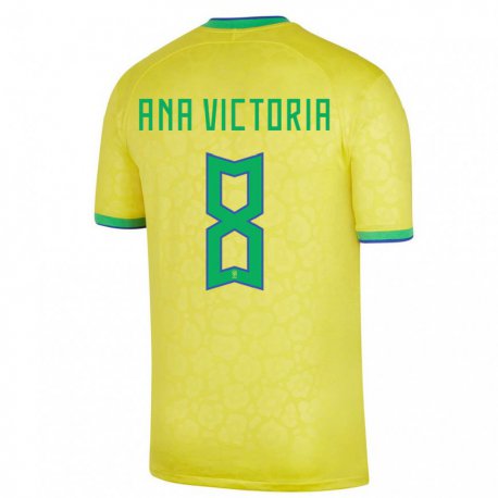 Kandiny Muži Brazílske Ana Victoria #8 žltá Dresy Hazai Csapatmez 22-24 Triĭká