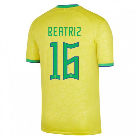 Kandiny Muži Brazílske Beatriz #16 žltá Dresy Hazai Csapatmez 22-24 Triĭká