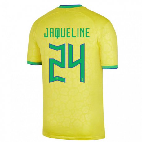 Kandiny Muži Brazílske Jaqueline #24 žltá Dresy Hazai Csapatmez 22-24 Triĭká