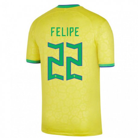 Kandiny Muži Brazílske Cayo Felipe #22 žltá Dresy Hazai Csapatmez 22-24 Triĭká