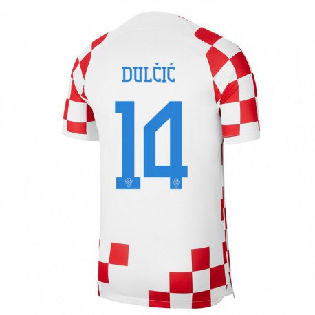Kandiny Muži Chorvátske Antonia Dulcic #14 Červená Biela Dresy Hazai Csapatmez 22-24 Triĭká