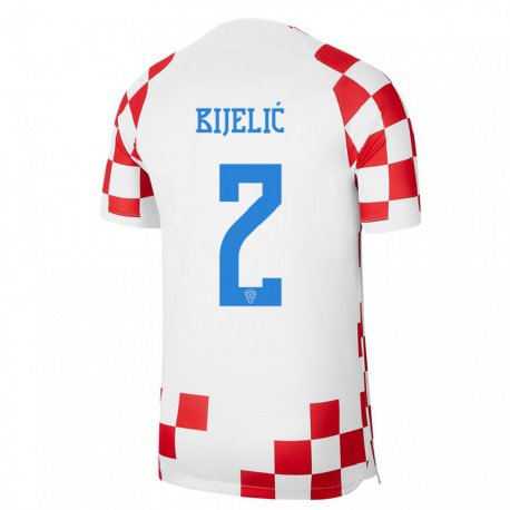 Kandiny Muži Chorvátske Dario Bijelic #2 Červená Biela Dresy Hazai Csapatmez 22-24 Triĭká