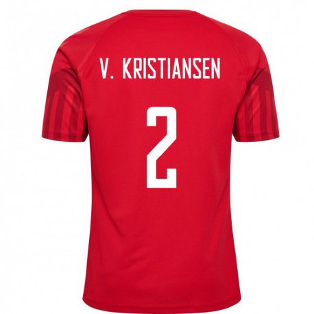 Kandiny Muži Dánske Victor Kristiansen #2 Červená Dresy Hazai Csapatmez 22-24 Triĭká