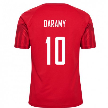 Kandiny Muži Dánske Mohamed Daramy #10 Červená Dresy Hazai Csapatmez 22-24 Triĭká