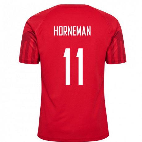 Kandiny Muži Dánske Charly Horneman #11 Červená Dresy Hazai Csapatmez 22-24 Triĭká