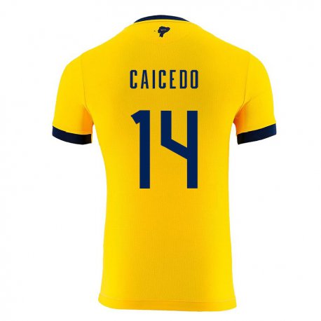 Kandiny Muži Ekvádorské Carina Caicedo #14 žltá Dresy Hazai Csapatmez 22-24 Triĭká