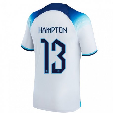 Kandiny Muži Anglické Hannah Hampton #13 Biela Modrá Dresy Hazai Csapatmez 22-24 Triĭká