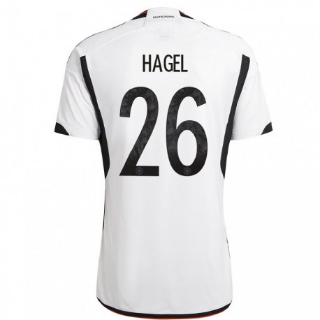 Kandiny Muži Nemecké Chantal Hagel #26 Biely čierny Dresy Hazai Csapatmez 22-24 Triĭká