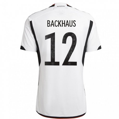Kandiny Muži Nemecké Mio Backhaus #12 Biely čierny Dresy Hazai Csapatmez 22-24 Triĭká