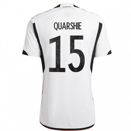 Kandiny Muži Nemecké Joshua Quarshie #15 Biely čierny Dresy Hazai Csapatmez 22-24 Triĭká