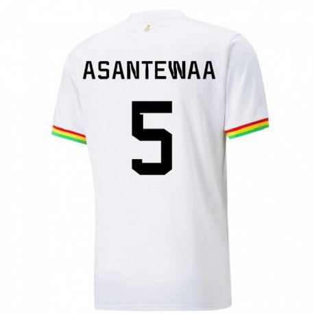 Kandiny Muži Ghanské Grace Asantewaa #5 Biely Dresy Hazai Csapatmez 22-24 Triĭká