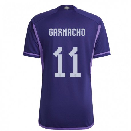 Kandiny Muži Argentínske Alejandro Garnacho #11 Fialová Dresy Idegenbeli Csapatmez 22-24 Triĭká