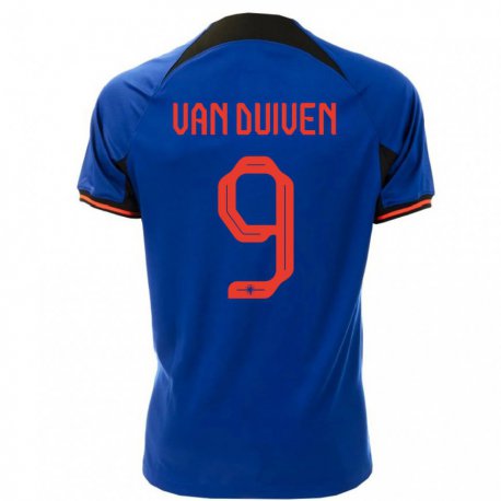 Kandiny Muži Holandské Jason Van Duiven #9 Kráľovská Modrá Dresy Idegenbeli Csapatmez 22-24 Triĭká