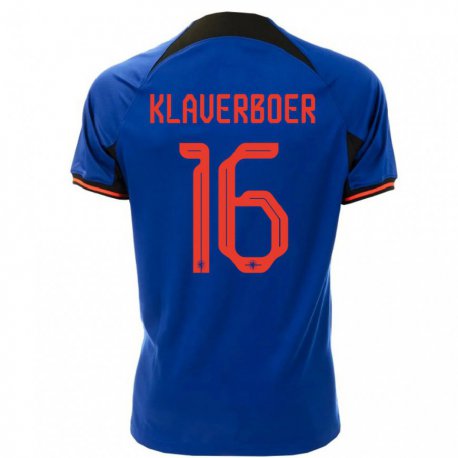 Kandiny Muži Holandské Bernt Klaverboer #16 Kráľovská Modrá Dresy Idegenbeli Csapatmez 22-24 Triĭká