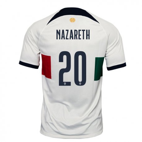 Kandiny Muži Portugalské Kika Nazareth #20 Biely Dresy Idegenbeli Csapatmez 22-24 Triĭká