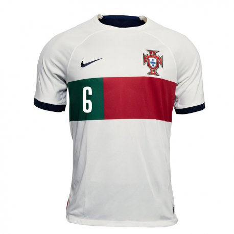 Kandiny Muži Portugalské Tiago Dantas #6 Biely Dresy Idegenbeli Csapatmez 22-24 Triĭká