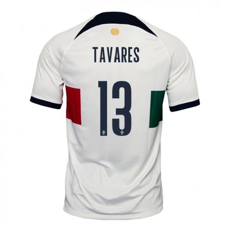 Kandiny Muži Portugalské Nuno Tavares #13 Biely Dresy Idegenbeli Csapatmez 22-24 Triĭká