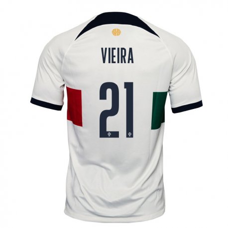 Kandiny Muži Portugalské Fabio Vieira #21 Biely Dresy Idegenbeli Csapatmez 22-24 Triĭká
