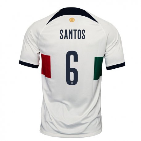Kandiny Muži Portugalské Vasco Santos #6 Biely Dresy Idegenbeli Csapatmez 22-24 Triĭká