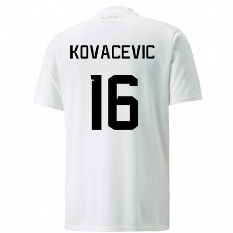 Kandiny Muži Srbské Bojan Kovacevic #16 Biely Dresy Idegenbeli Csapatmez 22-24 Triĭká