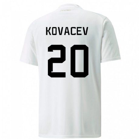 Kandiny Muži Srbské Milan Kovacev #20 Biely Dresy Idegenbeli Csapatmez 22-24 Triĭká