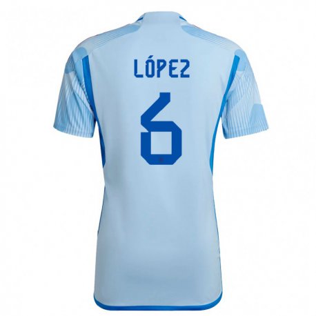Kandiny Muži Španielske Maitane Lopez #6 Sky Modrá Dresy Idegenbeli Csapatmez 22-24 Triĭká