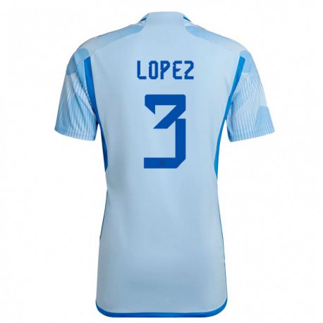 Kandiny Muži Španielske Juan Lopez #3 Sky Modrá Dresy Idegenbeli Csapatmez 22-24 Triĭká