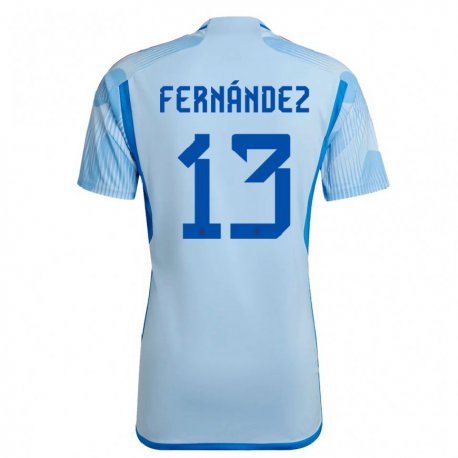 Kandiny Muži Španielske Cesar Fernandez #13 Sky Modrá Dresy Idegenbeli Csapatmez 22-24 Triĭká