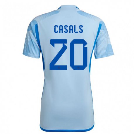 Kandiny Muži Španielske Joel Casals #20 Sky Modrá Dresy Idegenbeli Csapatmez 22-24 Triĭká