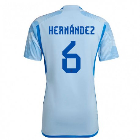 Kandiny Muži Španielske Gerard Hernandez #6 Sky Modrá Dresy Idegenbeli Csapatmez 22-24 Triĭká