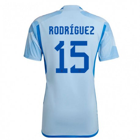 Kandiny Muži Španielske Dani Rodriguez #15 Sky Modrá Dresy Idegenbeli Csapatmez 22-24 Triĭká
