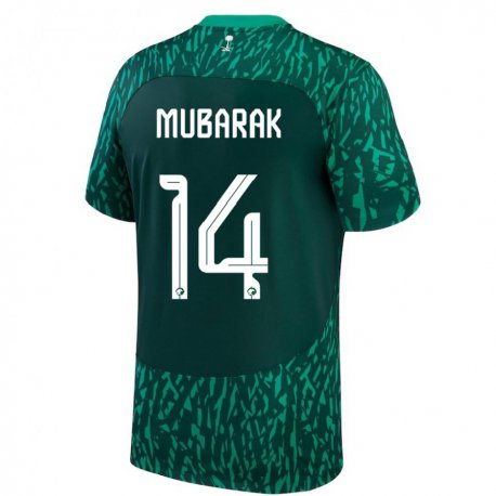 Kandiny Muži Saudskoarabské Al Bandari Mubarak #14 Dark Zelená Dresy Idegenbeli Csapatmez 22-24 Triĭká