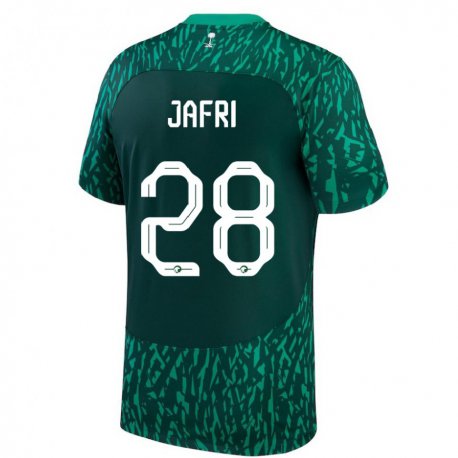 Kandiny Muži Saudskoarabské Farah Jafri #28 Dark Zelená Dresy Idegenbeli Csapatmez 22-24 Triĭká