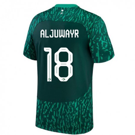 Kandiny Muži Saudskoarabské Musab Aljuwayr #18 Dark Zelená Dresy Idegenbeli Csapatmez 22-24 Triĭká