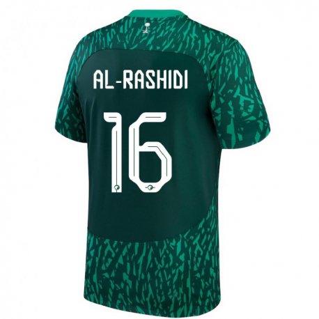 Kandiny Muži Saudskoarabské Mohammed Al Rashidi #16 Dark Zelená Dresy Idegenbeli Csapatmez 22-24 Triĭká