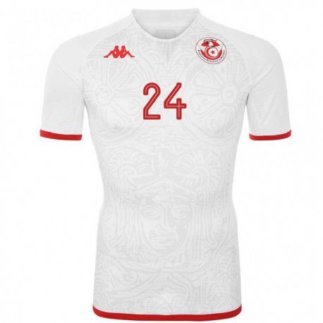 Kandiny Muži Tuniské Mohamed Amine Khechiche #24 Biely Dresy Idegenbeli Csapatmez 22-24 Triĭká