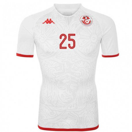 Kandiny Muži Tuniské Heni Ben Salah #25 Biely Dresy Idegenbeli Csapatmez 22-24 Triĭká