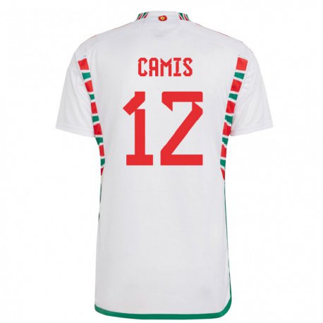 Kandiny Muži Waleské Oliver Camis #12 Biely Dresy Idegenbeli Csapatmez 22-24 Triĭká