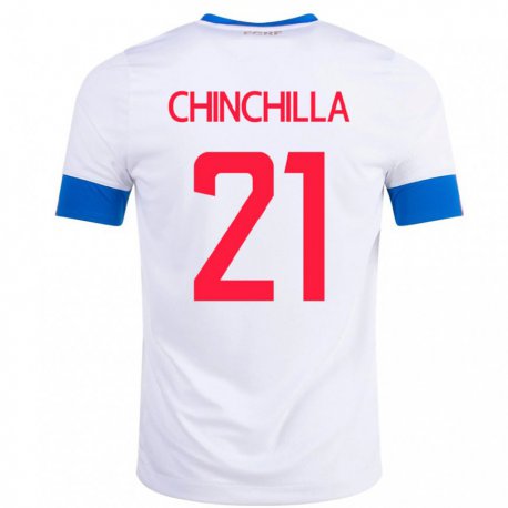 Kandiny Muži Kostarické Viviana Chinchilla #21 Biely Dresy Idegenbeli Csapatmez 22-24 Triĭká