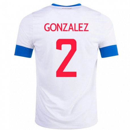 Kandiny Muži Kostarické Julian Gonzalez #2 Biely Dresy Idegenbeli Csapatmez 22-24 Triĭká