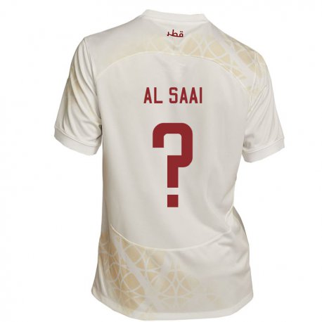 Kandiny Muži Katarské Abdallah Al Saai #0 Zlato Béžová Dresy Idegenbeli Csapatmez 22-24 Triĭká