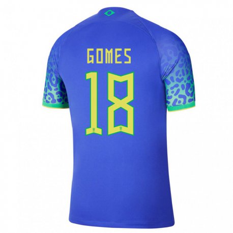 Kandiny Muži Brazílske Marlon Gomes #18 Modrá Dresy Idegenbeli Csapatmez 22-24 Triĭká