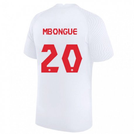 Kandiny Muži Kanadské Hugo Mbongue #20 Biely Dresy Idegenbeli Csapatmez 22-24 Triĭká