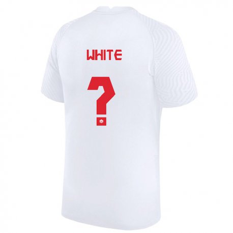 Kandiny Muži Kanadské Eric White #0 Biely Dresy Idegenbeli Csapatmez 22-24 Triĭká