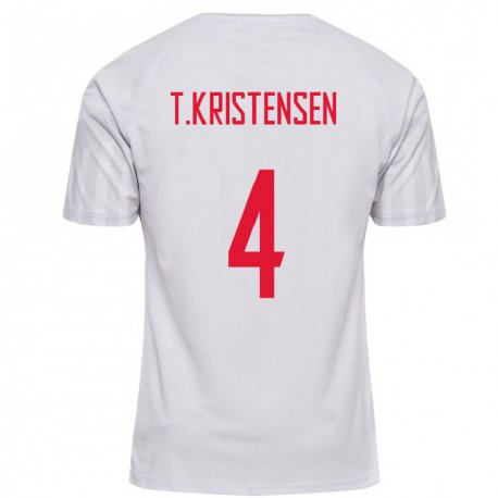 Kandiny Muži Dánske Thomas Kristensen #4 Biely Dresy Idegenbeli Csapatmez 22-24 Triĭká
