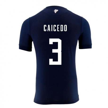 Kandiny Muži Ekvádorské Jessy Caicedo #3 Námornícka Modrá Dresy Idegenbeli Csapatmez 22-24 Triĭká
