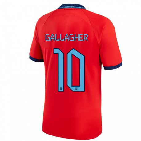 Kandiny Muži Anglické Conor Gallagher #10 Červená Dresy Idegenbeli Csapatmez 22-24 Triĭká