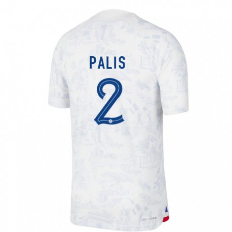 Kandiny Muži Francúzske Ella Palis #2 Biela Modrá Dresy Idegenbeli Csapatmez 22-24 Triĭká