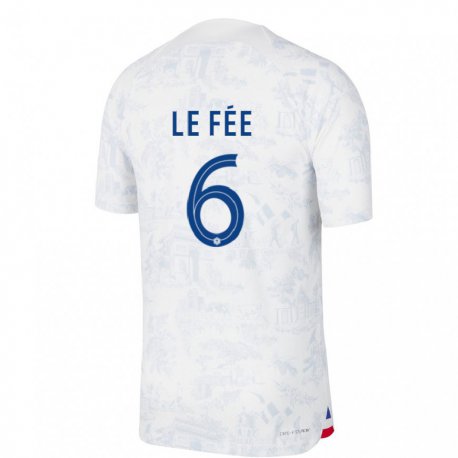 Kandiny Muži Francúzske Enzo Le Fee #6 Biela Modrá Dresy Idegenbeli Csapatmez 22-24 Triĭká